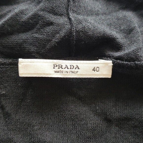Prada Black Chic Feminine Designer Workcore Basic Knit Pullover Sweater Size 40 - Picture 2 of 6